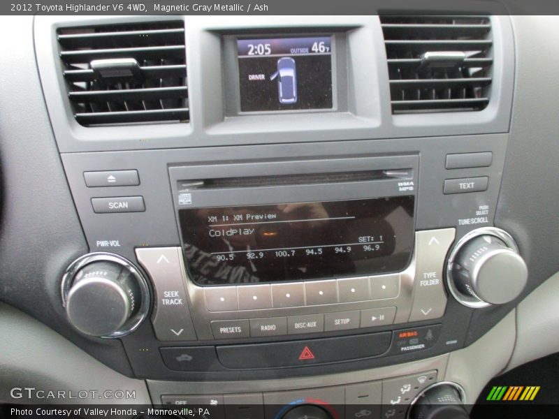 Magnetic Gray Metallic / Ash 2012 Toyota Highlander V6 4WD