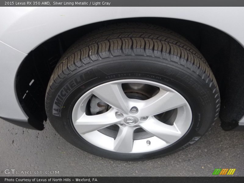 Silver Lining Metallic / Light Gray 2015 Lexus RX 350 AWD