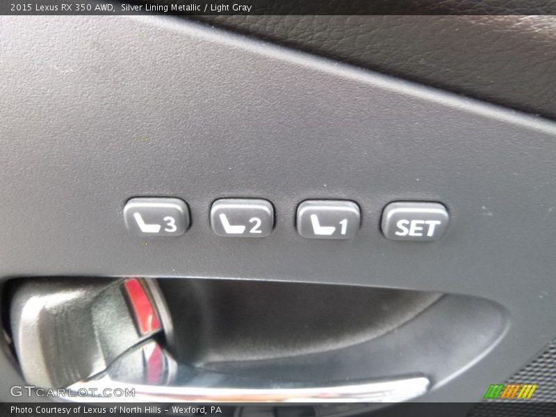 Silver Lining Metallic / Light Gray 2015 Lexus RX 350 AWD