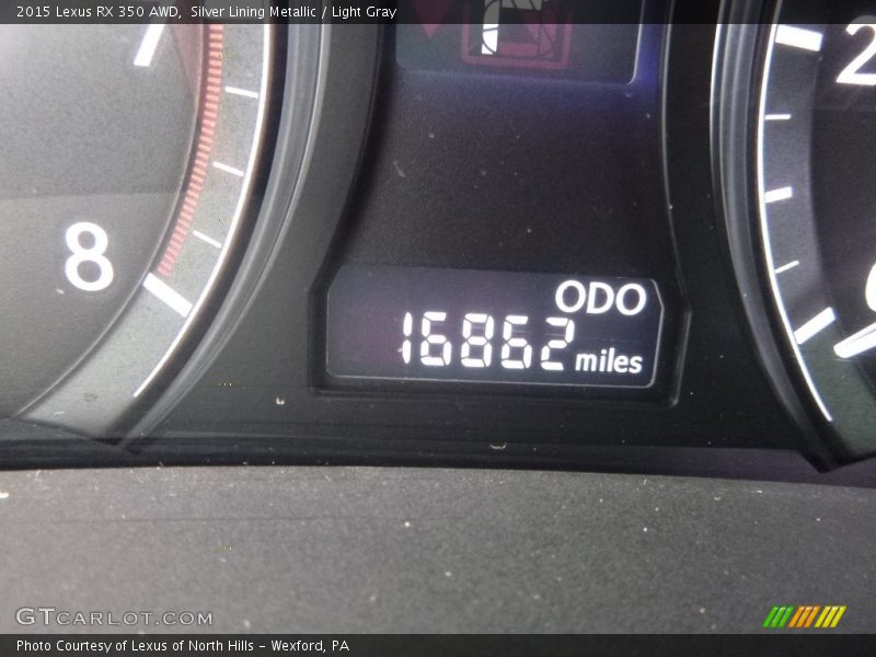 Silver Lining Metallic / Light Gray 2015 Lexus RX 350 AWD