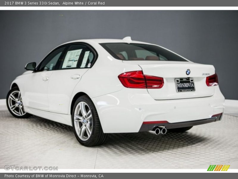 Alpine White / Coral Red 2017 BMW 3 Series 330i Sedan