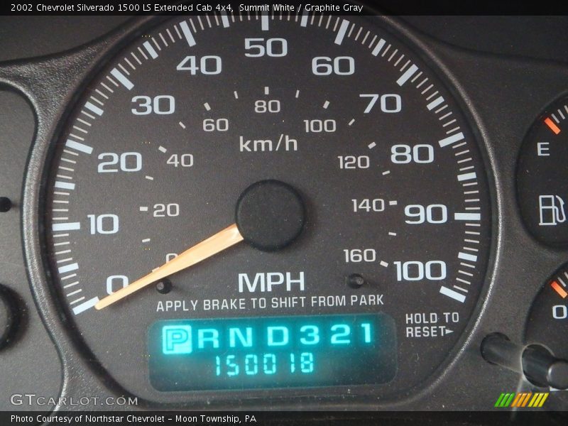Summit White / Graphite Gray 2002 Chevrolet Silverado 1500 LS Extended Cab 4x4