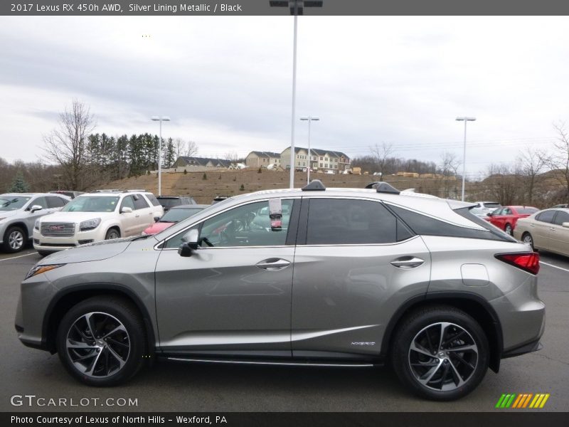 Silver Lining Metallic / Black 2017 Lexus RX 450h AWD