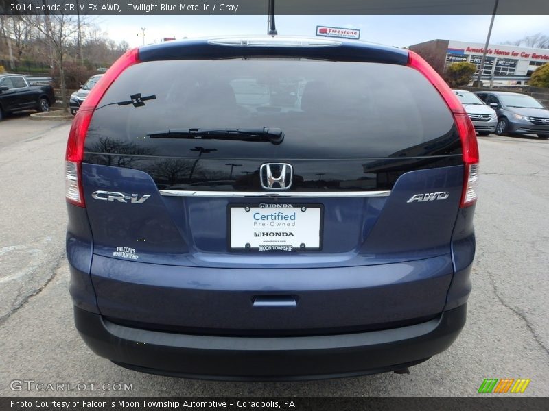 Twilight Blue Metallic / Gray 2014 Honda CR-V EX AWD