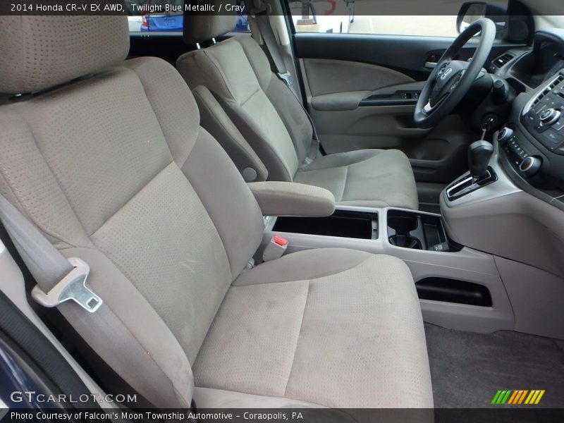 Twilight Blue Metallic / Gray 2014 Honda CR-V EX AWD