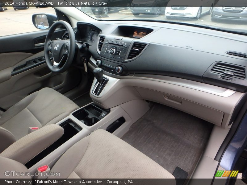 Twilight Blue Metallic / Gray 2014 Honda CR-V EX AWD