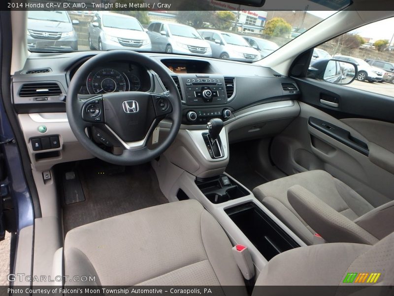 Twilight Blue Metallic / Gray 2014 Honda CR-V EX AWD