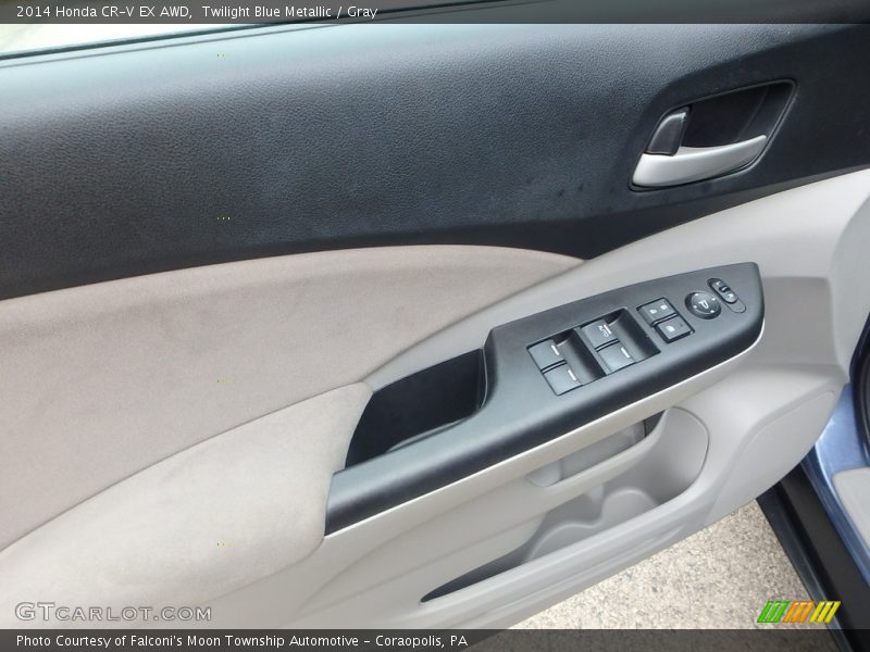 Twilight Blue Metallic / Gray 2014 Honda CR-V EX AWD