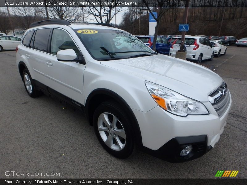 Satin White Pearl / Warm Ivory Leather 2013 Subaru Outback 2.5i Limited