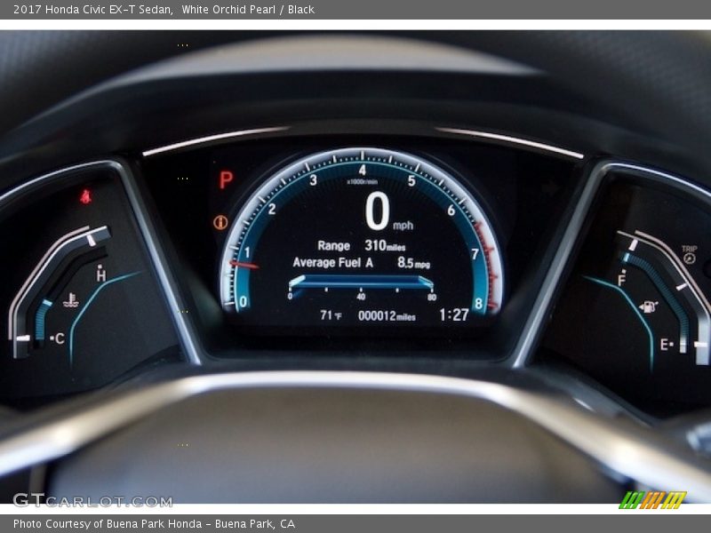 White Orchid Pearl / Black 2017 Honda Civic EX-T Sedan