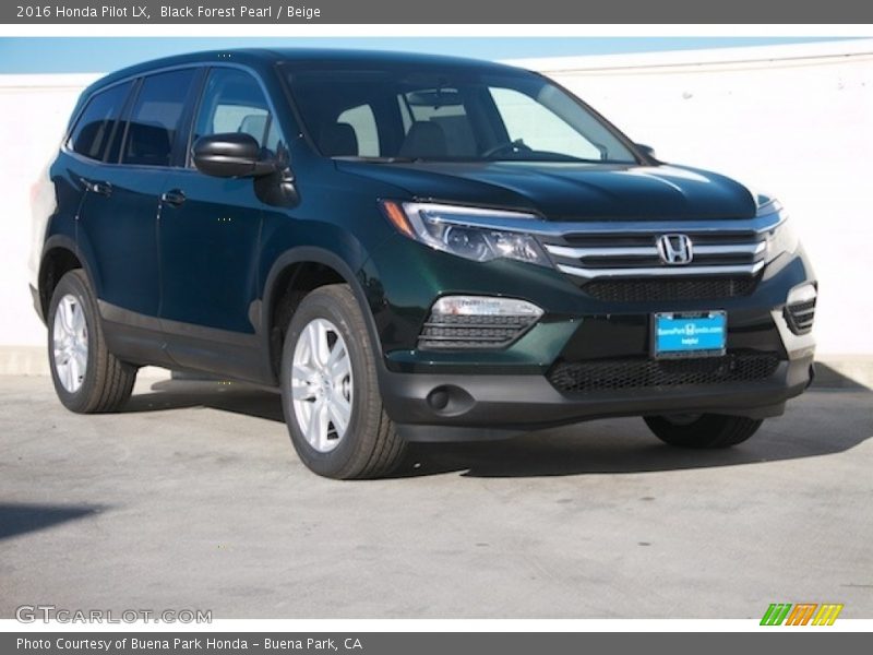 Black Forest Pearl / Beige 2016 Honda Pilot LX