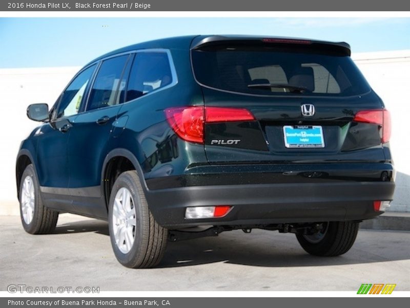 Black Forest Pearl / Beige 2016 Honda Pilot LX