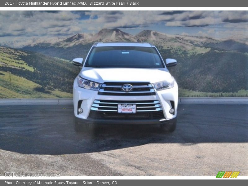 Blizzard White Pearl / Black 2017 Toyota Highlander Hybrid Limited AWD