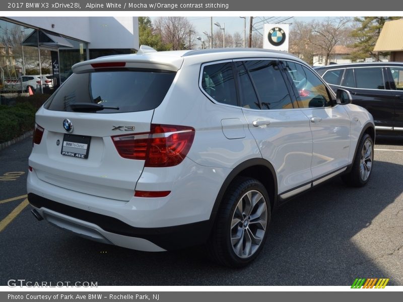 Alpine White / Mocha w/Orange contrast stitching 2017 BMW X3 xDrive28i