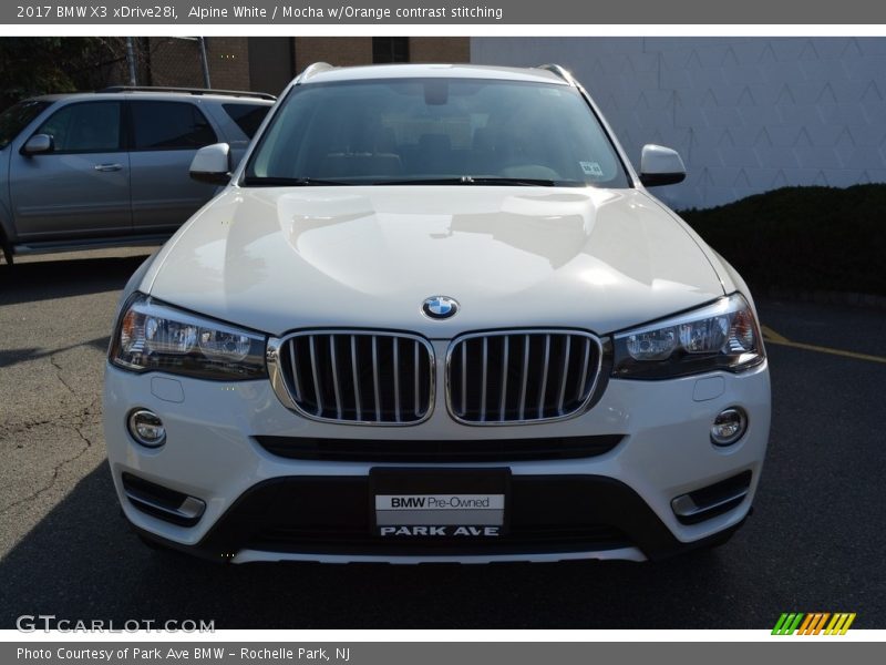 Alpine White / Mocha w/Orange contrast stitching 2017 BMW X3 xDrive28i