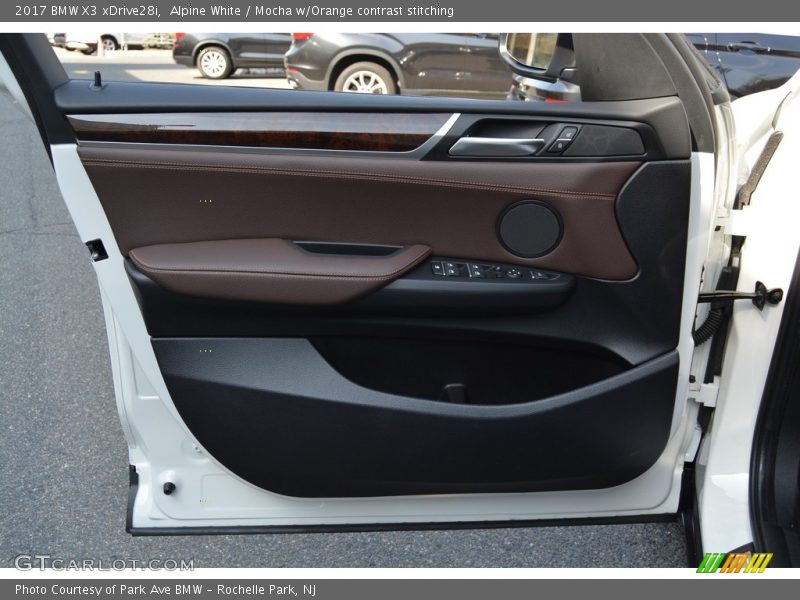 Alpine White / Mocha w/Orange contrast stitching 2017 BMW X3 xDrive28i