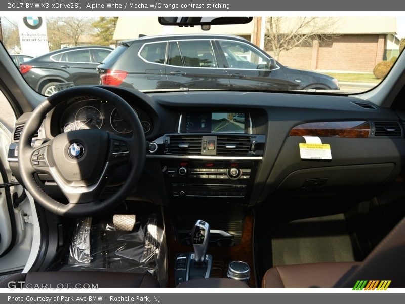 Alpine White / Mocha w/Orange contrast stitching 2017 BMW X3 xDrive28i