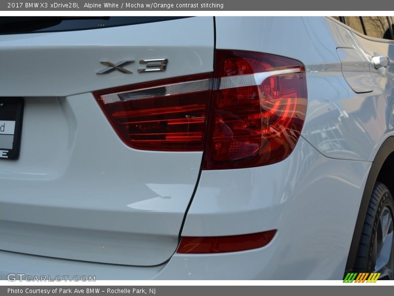 Alpine White / Mocha w/Orange contrast stitching 2017 BMW X3 xDrive28i