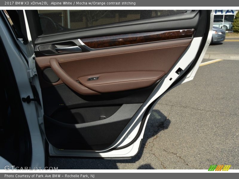 Alpine White / Mocha w/Orange contrast stitching 2017 BMW X3 xDrive28i