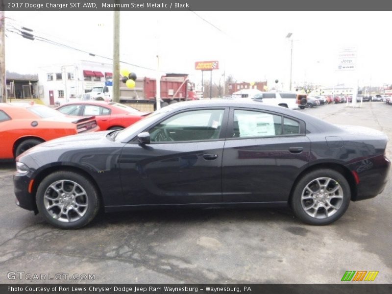 Maximum Steel Metallic / Black 2017 Dodge Charger SXT AWD