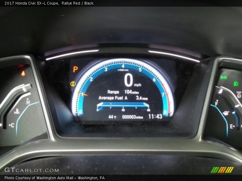  2017 Civic EX-L Coupe EX-L Coupe Gauges
