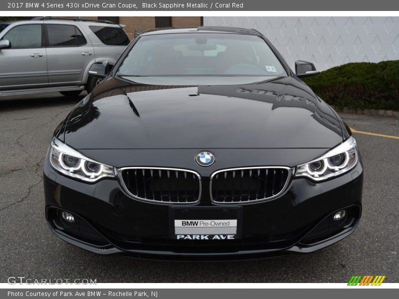 Black Sapphire Metallic / Coral Red 2017 BMW 4 Series 430i xDrive Gran Coupe