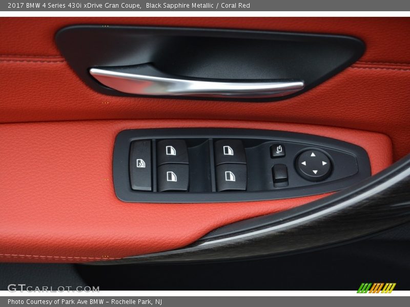 Black Sapphire Metallic / Coral Red 2017 BMW 4 Series 430i xDrive Gran Coupe