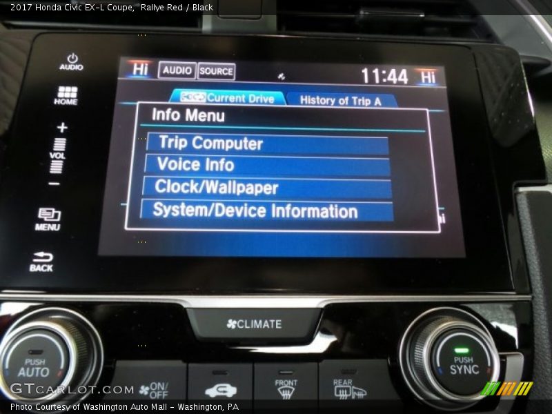 Rallye Red / Black 2017 Honda Civic EX-L Coupe