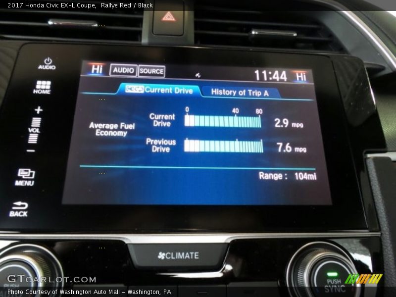 Rallye Red / Black 2017 Honda Civic EX-L Coupe