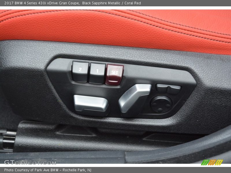 Black Sapphire Metallic / Coral Red 2017 BMW 4 Series 430i xDrive Gran Coupe
