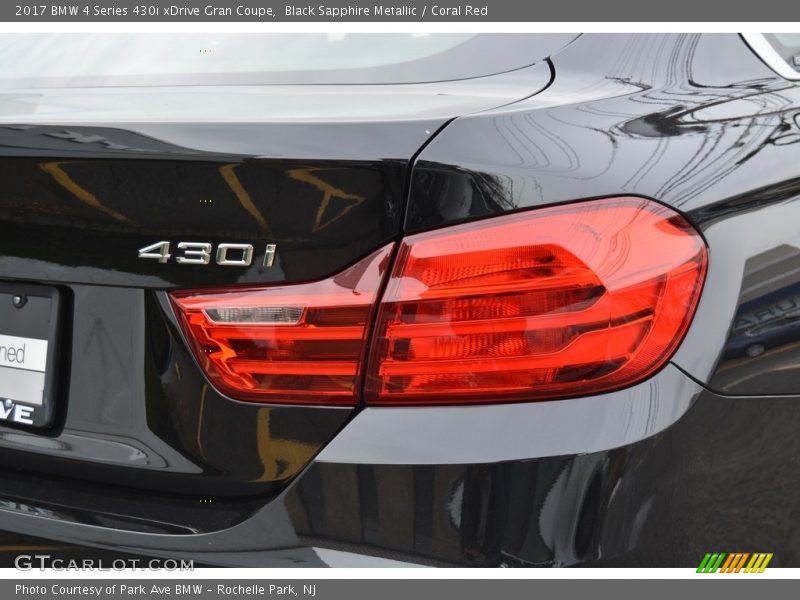 Black Sapphire Metallic / Coral Red 2017 BMW 4 Series 430i xDrive Gran Coupe