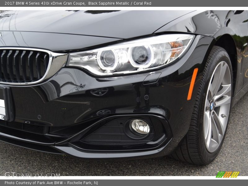 Black Sapphire Metallic / Coral Red 2017 BMW 4 Series 430i xDrive Gran Coupe