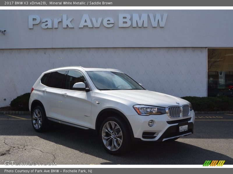 Mineral White Metallic / Saddle Brown 2017 BMW X3 xDrive28i