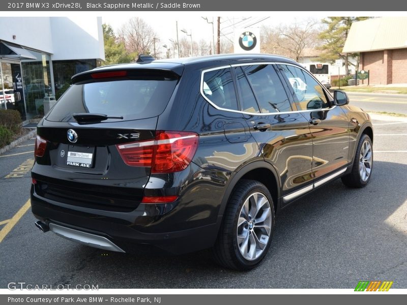 Black Sapphire Metallic / Saddle Brown 2017 BMW X3 xDrive28i