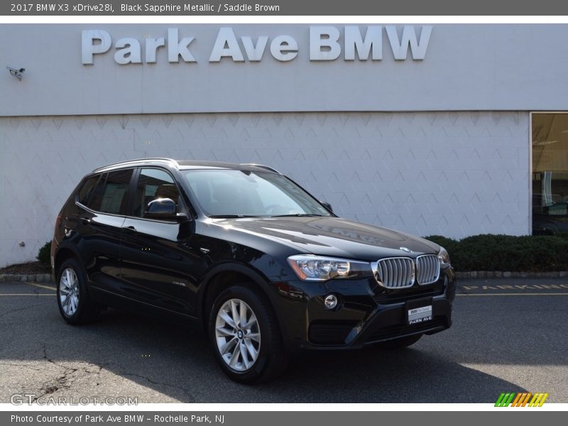 Black Sapphire Metallic / Saddle Brown 2017 BMW X3 xDrive28i