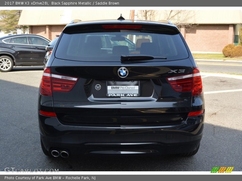 Black Sapphire Metallic / Saddle Brown 2017 BMW X3 xDrive28i