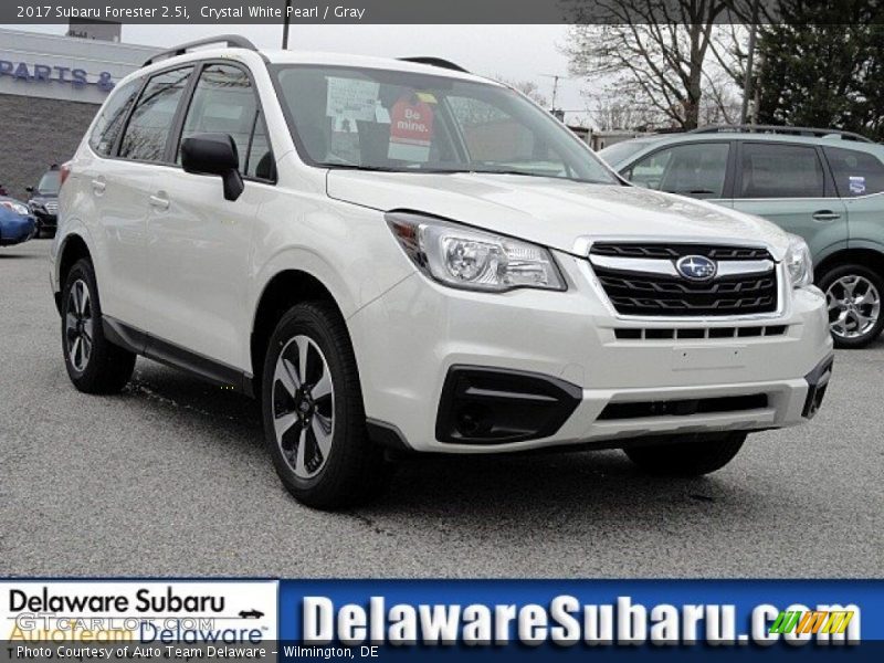 Crystal White Pearl / Gray 2017 Subaru Forester 2.5i