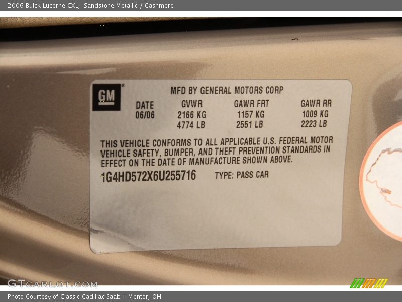 Sandstone Metallic / Cashmere 2006 Buick Lucerne CXL