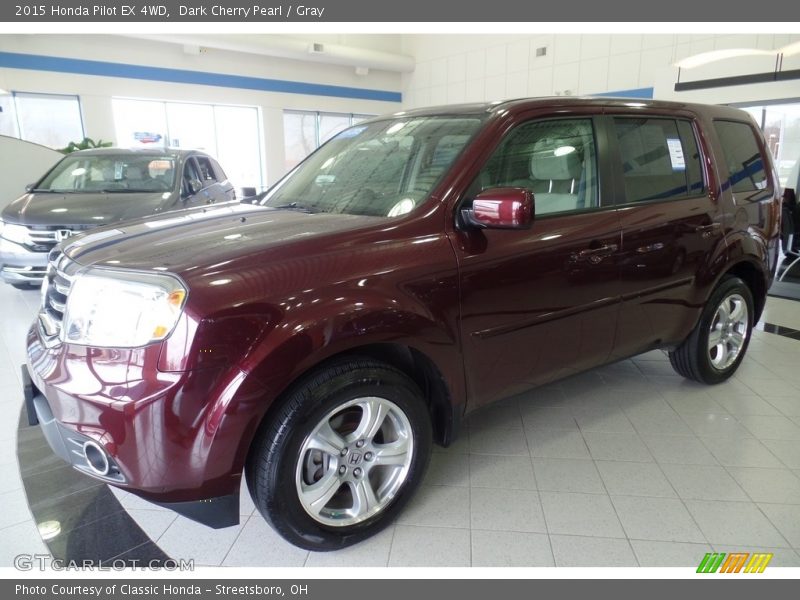Dark Cherry Pearl / Gray 2015 Honda Pilot EX 4WD