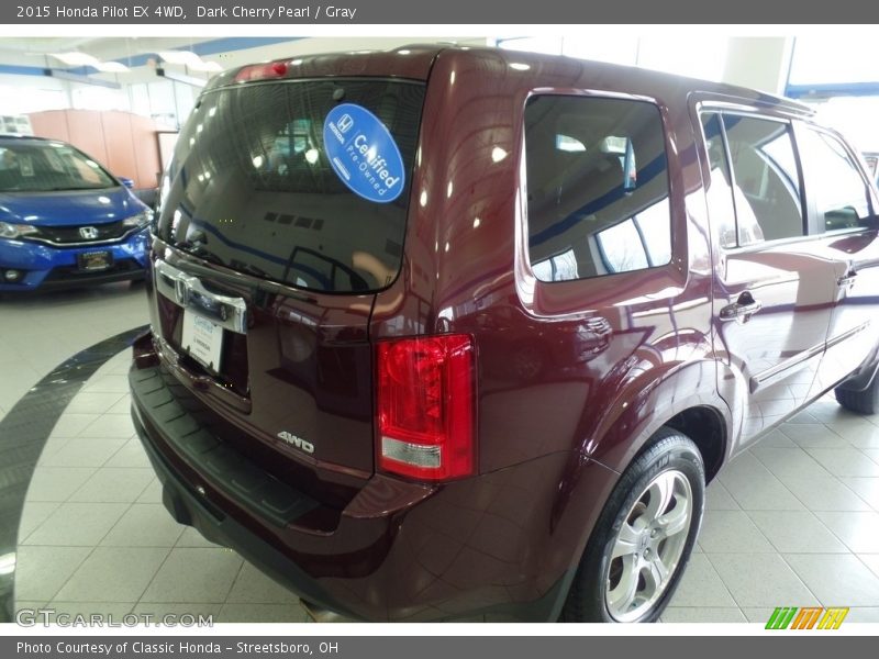 Dark Cherry Pearl / Gray 2015 Honda Pilot EX 4WD