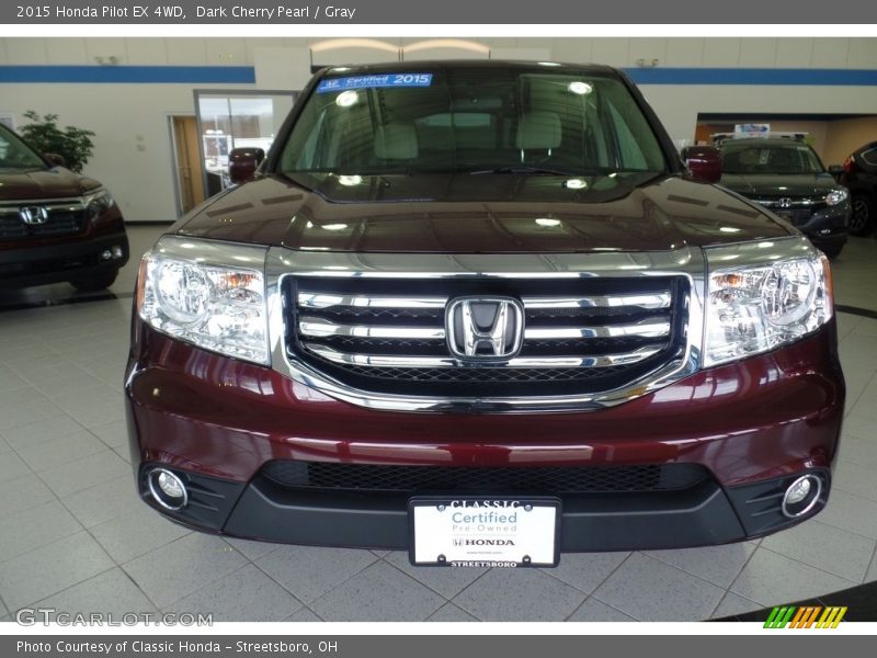 Dark Cherry Pearl / Gray 2015 Honda Pilot EX 4WD