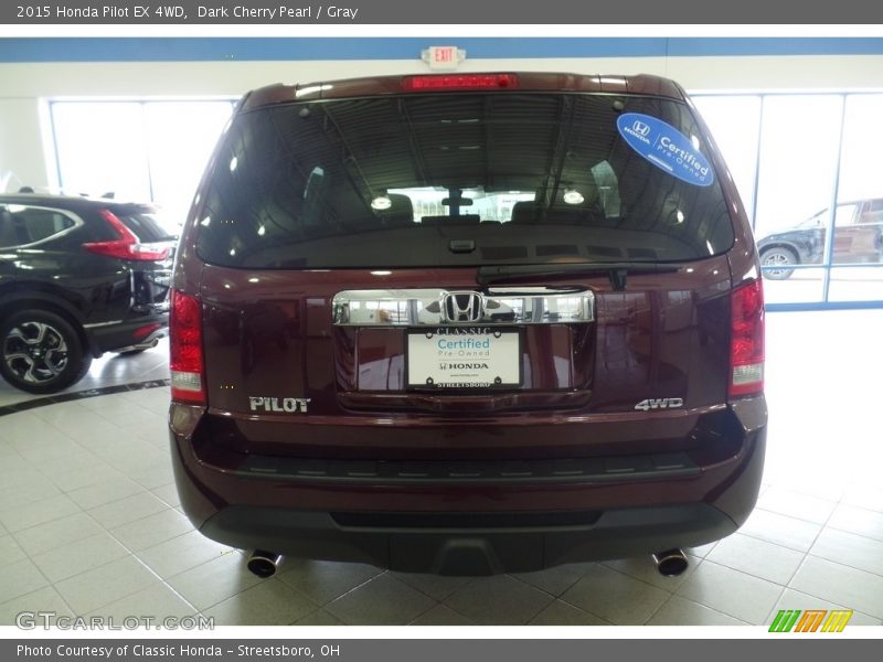 Dark Cherry Pearl / Gray 2015 Honda Pilot EX 4WD