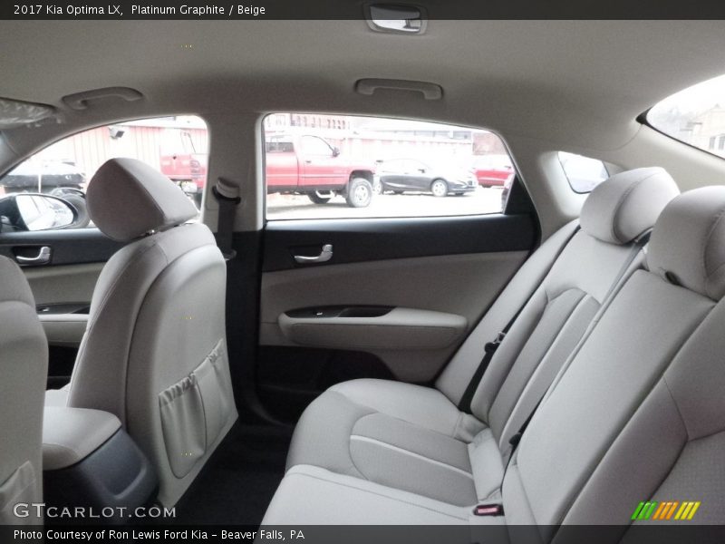 Rear Seat of 2017 Optima LX