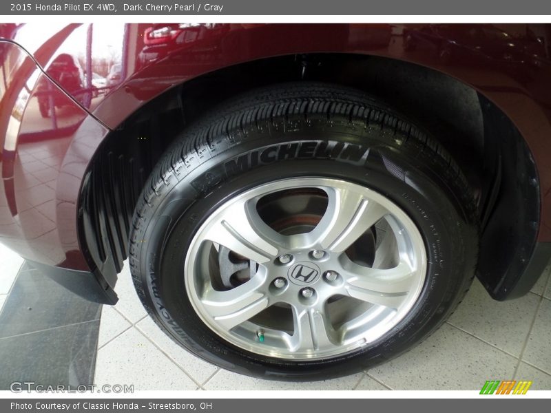 Dark Cherry Pearl / Gray 2015 Honda Pilot EX 4WD
