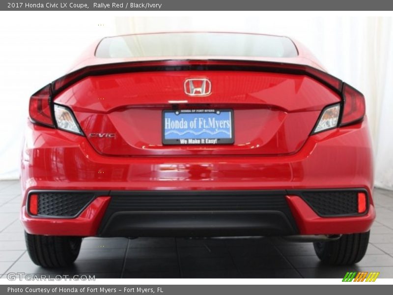Rallye Red / Black/Ivory 2017 Honda Civic LX Coupe
