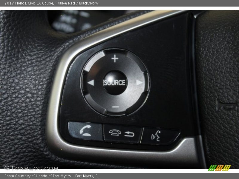 Rallye Red / Black/Ivory 2017 Honda Civic LX Coupe