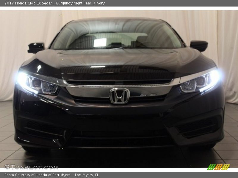 Burgundy Night Pearl / Ivory 2017 Honda Civic EX Sedan
