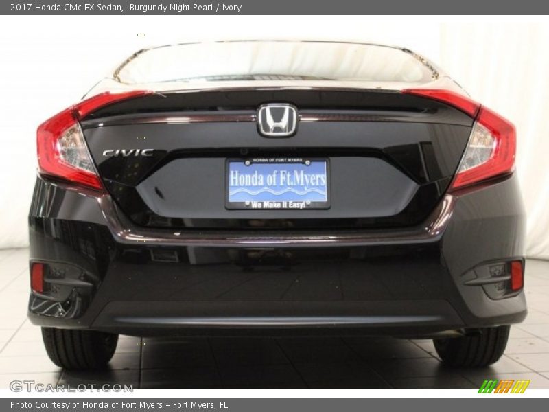 Burgundy Night Pearl / Ivory 2017 Honda Civic EX Sedan