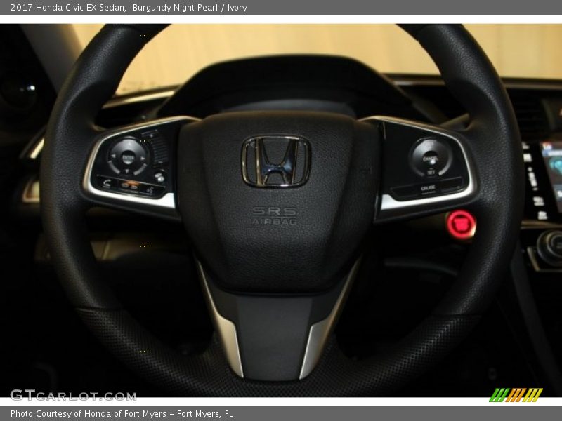 Burgundy Night Pearl / Ivory 2017 Honda Civic EX Sedan