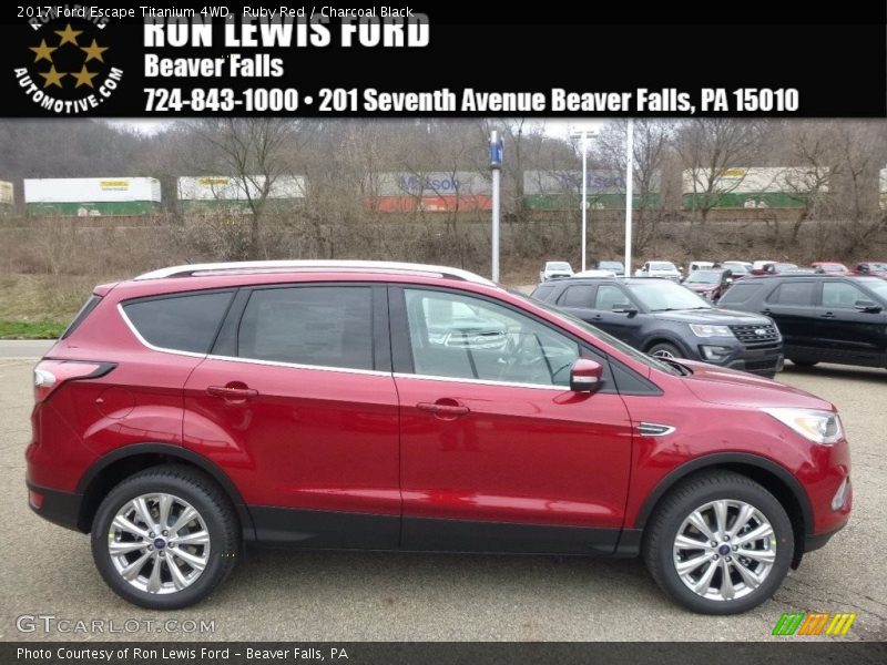 Ruby Red / Charcoal Black 2017 Ford Escape Titanium 4WD